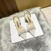 Sandálias femininas elegantes de bico fino para comércio exterior com strass, sem calcanhar, novo estilo primavera/outono 2026, salto agulha, sapatos de salto alto fechados, estilo europeu e americano