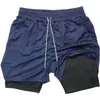 Verano 2026 Transfronterizo Aliexpress Pantalones Cortos Falsos de Dos Piezas para Hombre Transpirables Fitness Casual Deportivos de Playa Diseño Liso