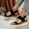 2026 Novas Sandálias Plataforma Elásticas Plus Size para Comércio Exterior Mulheres Corda Cruzada Salto Alto Espadrille Bico Aberto Chinelos de Praia Mulheres