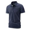 Transfronteiriço - Camiseta de meio zíper 2025 masculina manga curta seda gelo roupa de secagem rápida corrida fitness elástica respirável lazer esportes stand
