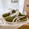 Sapatos de Treino Alemães com Cadarço de Couro Genuíno Femininos 2026 Outono Novos Sapatos Versáteis para Mulheres Emagrecem Visualmente os Pés Esportivos Casuais Sapatos Forrest Gump