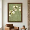 Paz y BienestarElegante Sala de Estar Floral Estilo Francés Pintura al Óleo Pintada a Mano Arte de Pared Decorativo para la Entrada Pintura Decorativa Vintage