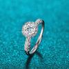 Anel Original em Prata Esterlina s925 Feminino Anel Mosan de 1 quilate Anel de Diamante Princesa Sereia Anel de Personalidade Aberta para Casal