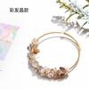 Pulsera de Cristal de Cuarzo Rosa Turmalina Citrino Color Oro Enrollado 14K Fluorita de Cabello Jade Dongling Qingjin Polvo de Cristal Pulsera de Mano
