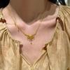 Collar de hierba rizada con figura de método antiguo para mujer, cadena para clavícula, estilo palacio vintage, lujo ligero, cadena para suéter de alta gama, sin decoloración