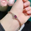 Pulseira de turmalina natural corpo de rede completo pedra principal de turmalina natural 5*7mm Prata 925 Seiko cravação outlet de fábrica