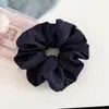 Diadema de tela vaquera sintética de color liso casual, femenina, versátil, cuerda para moño bajo perezoso, accesorio para el cabello