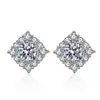 Novo estilo coreano venda quente imitação de moissanite brincos de cabelo quadrado feminino embutido zircônio brincos platinado TikTok comerciantes atacadistas