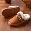 Pantuflas de Felpa de Gamuza de Algodón para Mujer Invierno Suela Gruesa Antideslizantes Cálidas con Forro de Terciopelo para Casa Zapatos de Hogar para Pareja Venta al por Mayor