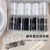 Pegatinas de Transferencia de Encaje en Relieve Negro y Blanco Borde de Encaje Pegatinas de Arte para Uñas Decoración de Impresión para Uñas con Agujero Hueco Francés