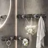 Ganchos de Esquina Plegables con Onda de Agua, Ganchos Adhesivos para Montar en Pared sin Taladro para Baño, Cocina y Baño Toallero