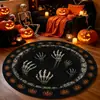 Alfombra decorativa redonda temática de Halloween para uso doméstico, adecuada para salas de estar, a prueba de polvo y resistente a las manchas, se puede usar como alfombra de sofá o mesa de café, y como una alfombrilla de piso fresca y cómoda para dormitorios