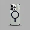Adequado para iPhone 16 Pro Max Suporte de Lente Capa de Celular Apple 15 Duas Cores Airbag Anti-Queda Capa Protetora Magnética