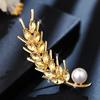 Broche de Espiga de Trigo Dorado para Trajes de Hombre, Pin para Ropa de Negocios Casual, Accesorio Femenino y Sencillo, Accesorio de Traje Moderno y Único