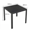 Mesas y sillas de plástico-madera para exterior para patio, villa, jardín, balcón, impermeables y a prueba de sol, terraza de ocio, muebles de exterior para cafetería