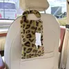 Caja de Pañuelos para Coche con Estampado de Leopardo Transfronterizo Caja de Pañuelos Colgante de Felpa para Asiento de Coche Decoración Linda para el Interior del Coche Bolsa Colgante para Pañuelos