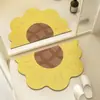 Tapete de chão de terra de diatomáceas floral fresco para box de chuveiro, absorvente de água, secagem rápida, tapete para os pés, doméstico, resistente à sujeira, lavável, tapete de chão para banheiro