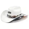 Bandera Americana Sombrero de Vaquero Occidental Personalizado Sombrero de Paja de Borde Ancho USA Estilo Europeo y Americano Sombrero de Jazz Retro para Hombres y Mujeres
