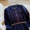 Falda Tejida Slim de Cintura Alta Madura Ligera de Estación Europea 2025 Otoño e Invierno Nuevo Vestido Elegante con Clase Estilo Diosa Francesa