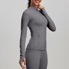 Chaqueta de Fitness de Empalme Transfronterizo Europeo y Americano Transpirable Elástica con Bolsillo para Correr y Ciclismo Ropa Deportiva para Yoga Chaqueta