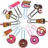 Clips de Papel Dunkin Donuts Material de Oficina Clips de Papel Creativos Lindos Pines en Forma de U Marcadores de Libros de Dibujos Animados de PVC