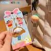 Nuevo Llavero de Coche de Campana de Agua Creativa de Crayon Shin-Chan Lindo Colgante para Mochila Escolar Cadena para Teléfono Móvil Abalorio