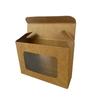 Caja de Papel Kraft Transfronteriza para Jabón Hecho a Mano, Ovalada Marrón con Ventana, Cartulina Blanca, Caja de Papel Plegable, Caja Pequeña para Empaque de Joyería
