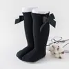Calcetines para Bebé Estilo Primavera y Otoño, Calcetines hasta la Rodilla con Lazo Grande, Calcetines Rosa Princesa, Calcetines Florales para Bebés Niñas, Calcetines de Media Pantorrilla