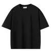 Camiseta de Manga Corta 100% Algodón 280g Colección 2025 Hombro Caído Corte Holgado Unisex Cuello Redondo Manga Media Hilo Doble 32s Transfronteriza Tallas Grandes