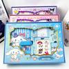 Diário com Cadeado de Senha Sanrio Conjunto de Livro Caixa para Estudante Caixa Cão Cinnamon Kuromi Conjunto
