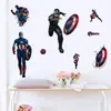 Pegatinas de Pared Marvel Transfronterizas de Comercio Exterior Estéreo 3D Capitán América Habitación Infantil Dibujos Animados Vengadores Pegatinas de Pared