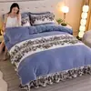 Conjunto de Quatro Peças de Veludo Leite Espesso para Inverno 4-4,5kg Conjunto de Roupa de Cama de Fleece Coral Outono/Inverno com Saia de Cama, Venda Direta da Fábrica, Atacado e Dropshipping