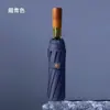 Sombrilla Semi-Automática para Clima Soleado y Lluvioso, Reforzada y Resistente al Viento, con Recubrimiento Negro para Protección Solar y Protección UV, Sombrilla Plegable para el Sol