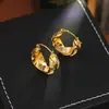 Pendientes Minimalistas Japoneses y Coreanos de Doble Círculo con Textura Cruzada, Clips para Orejas de Círculo Plateado Brillante, Pendientes para el Viaje Diario