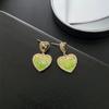 Pendientes de amor coreanos Yuxi ins, personalidad de alto sentido, red femenina roja con pendientes coreanos s925, joyería al por mayor