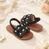Sandalias Elásticas de Flor de Perla para Niñas Suela Suave Antideslizante Punta Abierta Dulce Estilo Princesa Sandalias Infantiles