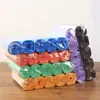Bolsas de basura de boca plana, engrosadas, perforadas, desechables, para el hogar, baño, oficina, tamaño mediano, bolsas de plástico coloridas en forma de rollo