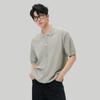 Camisa Polo de Manga Curta Masculina APO Masculina Verão Alta Sensação Solta Casual Gola Cardigã Tricotado Top Camiseta