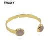 WT-B640 Moda Europea y Americana Doble Gema Irregular Latón Pulsera Ajustable Hip Hop Rock Joyería Accesorios