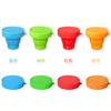 Taza de agua plegable con tapa de silicona para viajes al aire libre, taza de enjuague bucal, taza de agua retráctil para viaje, mini taza de agua, taza suave portátil