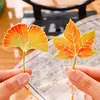 Marcador de Página Metálico Hoja de Arce, Marcador de Lectura Creativo con Forma Especial de Hoja de Ginkgo, Clip para Páginas de Libros, Marcador de Estudiante Exquisito y de Alta Gama