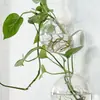 Jarrón de cristal creativo Transparente Sala de estar Colgante de pared simple y moderno Drácena Sanderiana piña verde jarrón pequeño hidropónico
