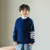 Suéter de Lana para Niños Suéter de Punto Cuello Redondo Otoño e Invierno Nuevo para Niñas Engrosado 100% Lana Pura Estilo Occidental para Bebé Ropa Infantil