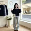 Moletom com Gola para Meninas Outono 8-12 Anos Estilo Academia Infantil Top com Lapela Primavera Outono Casual Coreano Pulôver