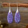Pendientes colgantes de piedra natural bohemios nuevos transfronterizos, joyería retro popular europea y americana al por mayor