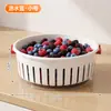 Bandeja lavabolsas de doble capa con colador, diseño nuevo para uso doméstico, adecuada para mesas de centro de sala, platos de frutas y uso en la cocina, con un filtro engrosado para un drenaje de agua eficiente