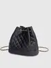 Mochila Cubo de Gran Capacidad Estilo Coreano, Diseño de Nicho, Bolso Escolar de Piel Sintética de Alta Gama, Mochila Acolchada con Cadena Estilo Chanel