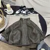 Chaqueta de cuero elegante para niños 2026 nueva versión coreana moda de otoño para niños chaqueta de cuero genial top de estilo urbano para bebé