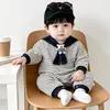 Mameluco de Bebé con Cuello de Marinero 2026 Nueva Ropa Infantil Traje Súper Lindo para Gatear Lindos Niños y Niñas Ropa de Salida de Otoño para Bebé