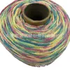 Fio oco com brilho em degradê arco-íris, fio oco brilhante de cor mista para pintura a óleo, fio de tecelagem especial em degradê multicolorido para bolsas